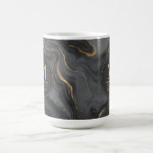 Benutzerdefiniertes Grau Schwarz und Gold Glitter  Kaffeetasse (Mittel)