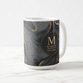 Benutzerdefiniertes Grau Schwarz und Gold Glitter  Kaffeetasse (VorderseiteRechts)