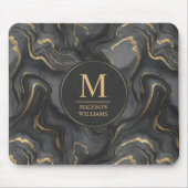 Benutzerdefiniertes Grau Schwarz und Gold Glitter  Mousepad (Vorne)