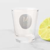 Benutzerdefiniertes Grau Schwarz und Gold Glitter Schnapsglas (Rückseite)