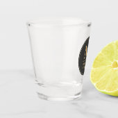 Benutzerdefiniertes Grau Schwarz und Gold Glitter Schnapsglas (Links)