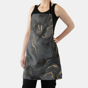 Benutzerdefiniertes Grau Schwarz und Gold Glitter  Schürze
