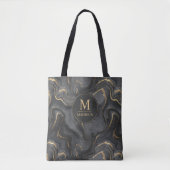 Benutzerdefiniertes Grau Schwarz und Gold Glitter  Tasche (Vorderseite)