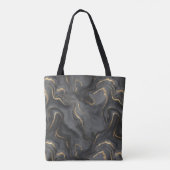 Benutzerdefiniertes Grau Schwarz und Gold Glitter  Tasche (Rückseite)
