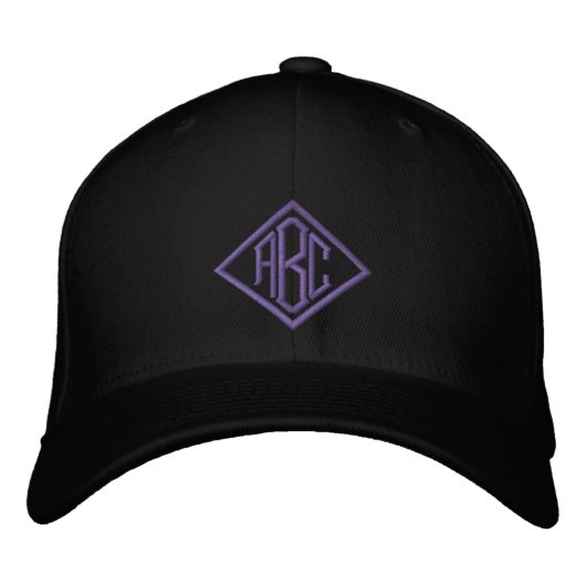 Benutzerdefiniertes graues besticktes Hat Monogram Bestickte Baseballkappe (Vorderseite)