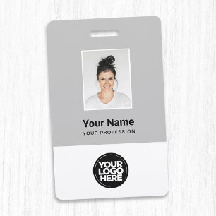 Benutzerdefiniertes graues Employee Foto, Bar Code Ausweis