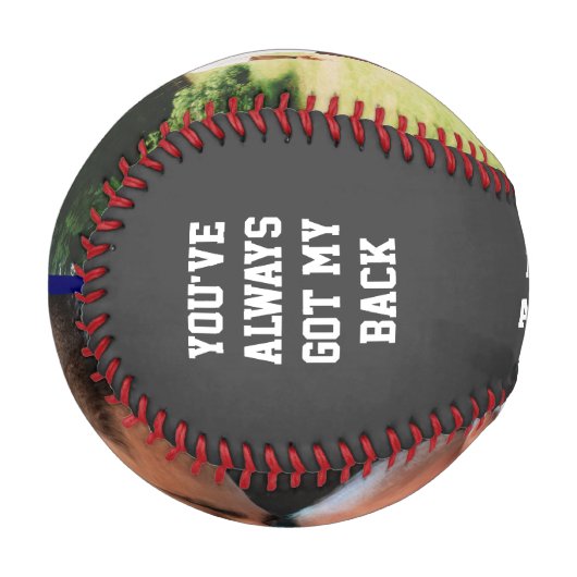 Benutzerdefiniertes Graues VATER-to-BE 2-Foto Baseball (Vorderseite Links)