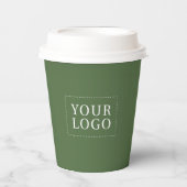 Benutzerdefiniertes "Green Minimal Business"-Logo Pappbecher (Vorderseite)