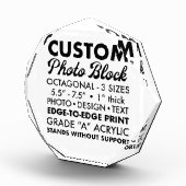 Benutzerdefiniertes großes Octagon-Foto Paperweigh Fotoblock (Rechts)