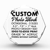 Benutzerdefiniertes großes Octagon-Foto Paperweigh Fotoblock (Vorderseite)