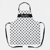 Benutzerdefiniertes großes schwarz-weißes Polka-Pu Schürze (Vorderseite)