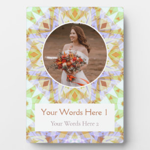 Benutzerdefiniertes Grün Braun Stern Hochzeitsgesc Fotoplatte