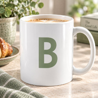 Benutzerdefiniertes Grün großer Anfangsbuchstabe m Kaffeetasse