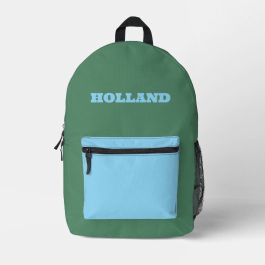 Benutzerdefiniertes Grün und Blau Bedruckter Rucksack (Vorderseite)