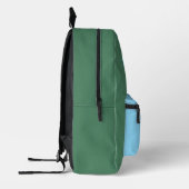 Benutzerdefiniertes Grün und Blau Bedruckter Rucksack (Links)