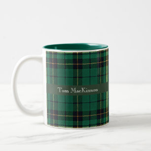 Benutzerdefiniertes Grün und Schwarz Tartan Zweifarbige Tasse