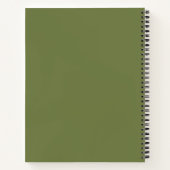 Benutzerdefiniertes grünes Backbuch mit Monogramm- Notizblock (Rückseite)
