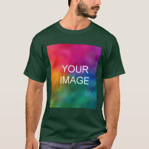 Benutzerdefiniertes grünes Hochladen Sie Ihr Bild T-Shirt