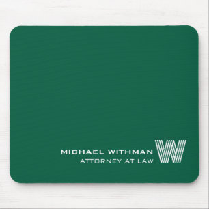 Benutzerdefiniertes grünes Monogramm, Name und Ber Mousepad