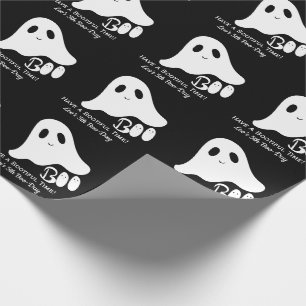 Benutzerdefiniertes gruseliges schwarzes Halloween Geschenkpapier