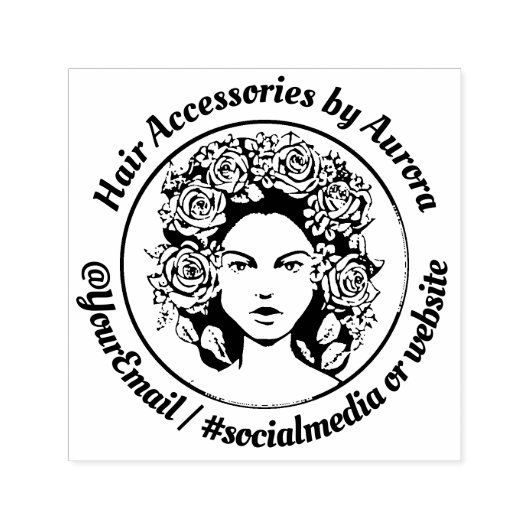 Benutzerdefiniertes Haarzubehör Logo für kleine Un Permastempel (Design)