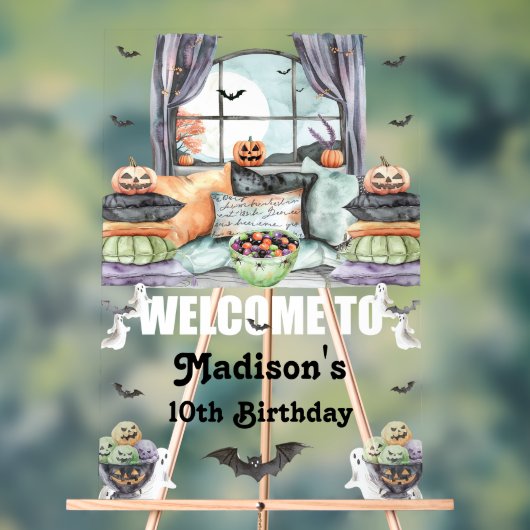 Benutzerdefiniertes Halloween-Begrüßungszeichen Acrylschild (Neutral)