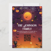 Benutzerdefiniertes Halloween-Party mit Black Cats Einladung (Rückseite)