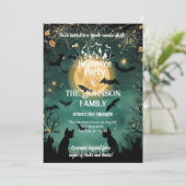 Benutzerdefiniertes Halloween-Party mit Fledermäus Einladung (Stehend Vorderseite)