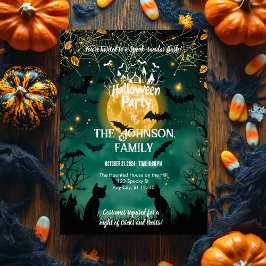 Benutzerdefiniertes Halloween-Party mit Fledermäus Einladung