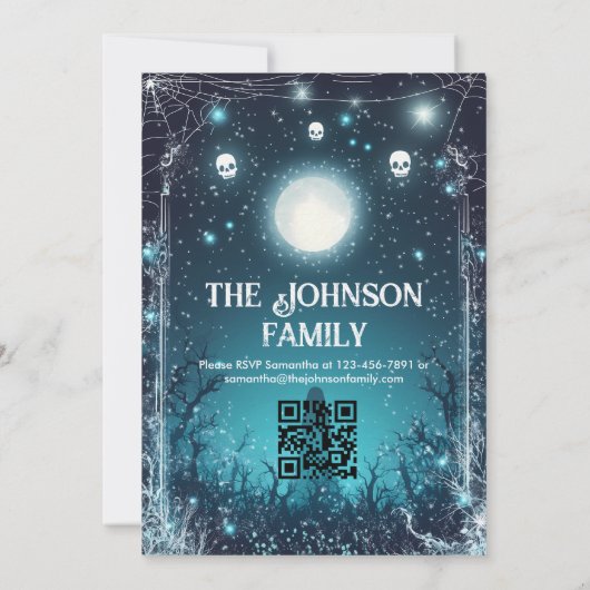 Benutzerdefiniertes Halloween-Party mit Geistern u Einladung (Rückseite)