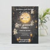 Benutzerdefiniertes Halloween-Party mit Geistern u Einladung (Stehend Vorderseite)