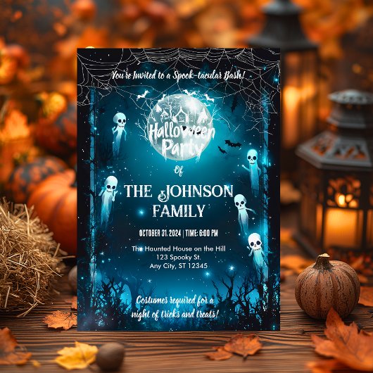 Benutzerdefiniertes Halloween-Party mit Gespenster Einladung