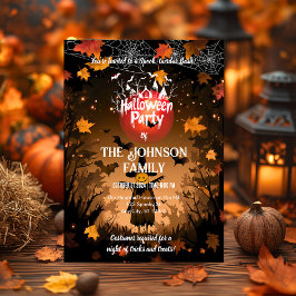 Benutzerdefiniertes Halloween-Party mit Herbstleav Einladung