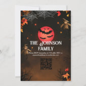 Benutzerdefiniertes Halloween-Party mit Herbstleav Einladung (Rückseite)