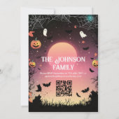 Benutzerdefiniertes Halloween-Party mit schwarzen  Einladung (Rückseite)