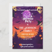 Benutzerdefiniertes Halloween-Party mit Skullen un Einladung (Vorderseite)