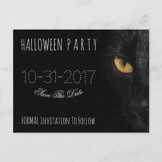 Benutzerdefiniertes Halloween-Party Save the Date Ankündigungspostkarte (Vorderseite)