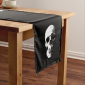 Benutzerdefiniertes Halloween-Party Skull Black & Kurzer Tischläufer (Beispiel)