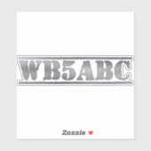 Benutzerdefiniertes Ham Call-Zeichen Aufkleber (Blatt)