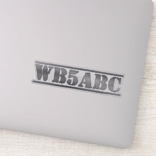 Benutzerdefiniertes Ham Call-Zeichen Aufkleber (Detail)