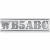 Benutzerdefiniertes Ham Call-Zeichen Aufkleber (Vorderseite)