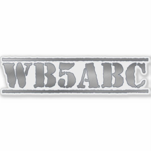 Benutzerdefiniertes Ham Call-Zeichen Aufkleber (Vorderseite)