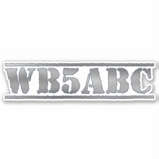 Benutzerdefiniertes Ham Call-Zeichen Aufkleber (Vorderseite)