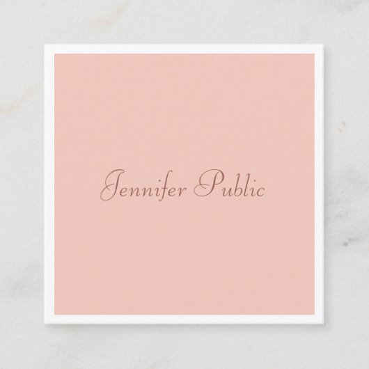 Benutzerdefiniertes handgeschriebenes Skript Moder Quadratische Visitenkarte (Vorderseite)