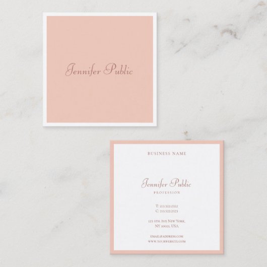 Benutzerdefiniertes handgeschriebenes Skript Moder Quadratische Visitenkarte (Vorne/Hinten)