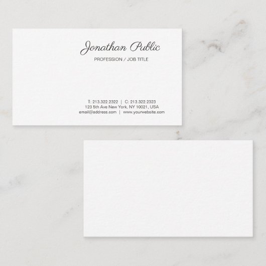 Benutzerdefiniertes handgeschriebenes Skript Moder Visitenkarte (Vorne/Hinten)