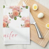 Benutzerdefiniertes handgeschriebenes Skript Pink  Geschirrtuch (Viertel Falte)