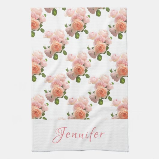 Benutzerdefiniertes handgeschriebenes Skript Pink  Geschirrtuch (Vertikal)