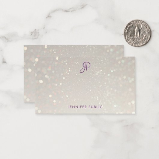 Benutzerdefiniertes Handskriptmonogramm Einfach Pe Mitteilungskarte (Vorderseite/Rückseite Beispiel)