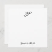 Benutzerdefiniertes Handskriptmonogramm Einfach Pe Mitteilungskarte (Vorne/Hinten)